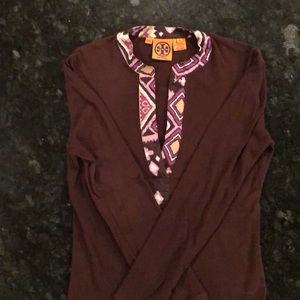 Tory Burch ribbed brown top